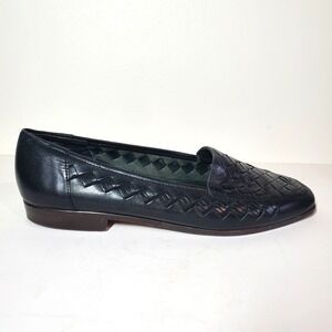 Westies Black‎ Leather Upper Woven Loafer Women's Size US 9M